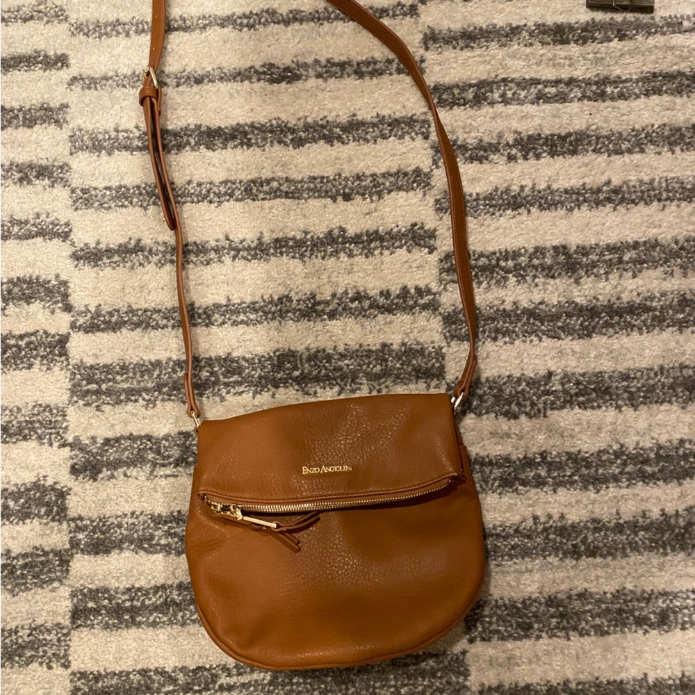 Enzo Angiolini cognac crossbody purse bag